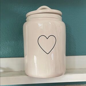 Large Rae Dunn Heart Ceramic Jar